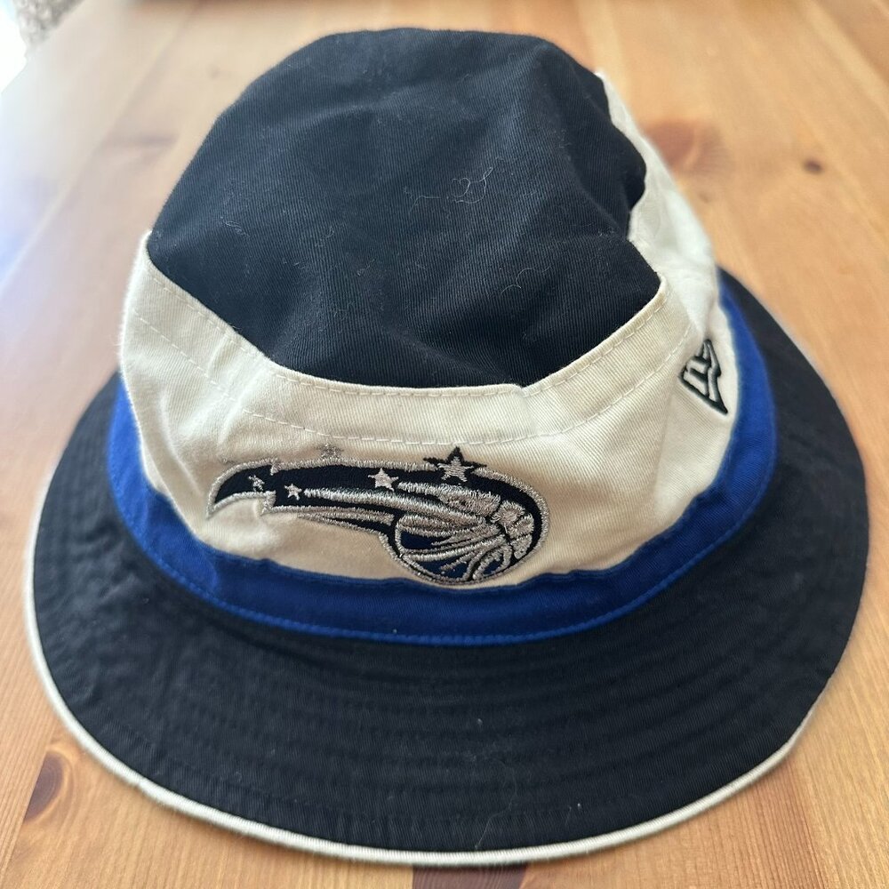 Rare NBA Orlando Magic New Era Bucket Hat Black White Blue Y2K Size S-M